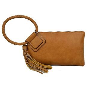 Cute Braided Ring Tassel Handle Wristlet